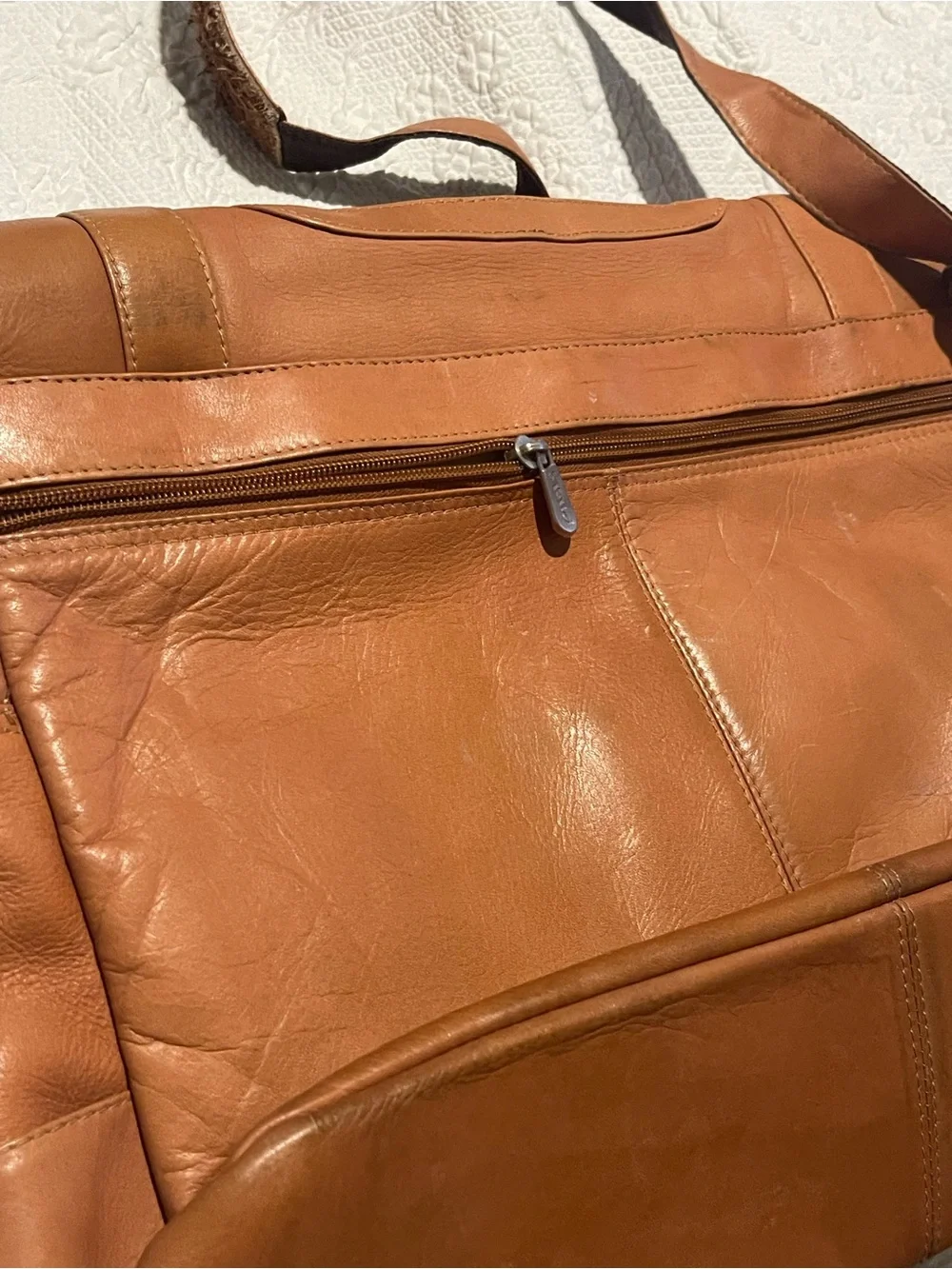 Leather Messenger/Satchel/Briefcase Bag - Tan Piel Brand Northern Tier Scouts
